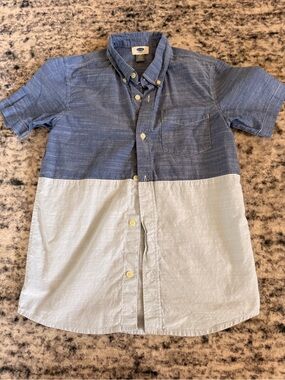 Old Navy Short-Sleeve Two-Tone Blue Button-Down